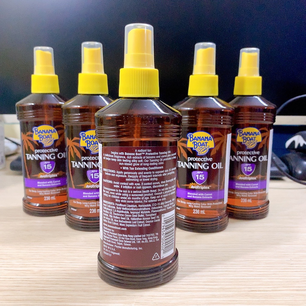TANNING OIL_DẦU PHƠI NẮNG BANANA BOAT SPF15 236ML(Tạo làn da nâu tự nhiên)