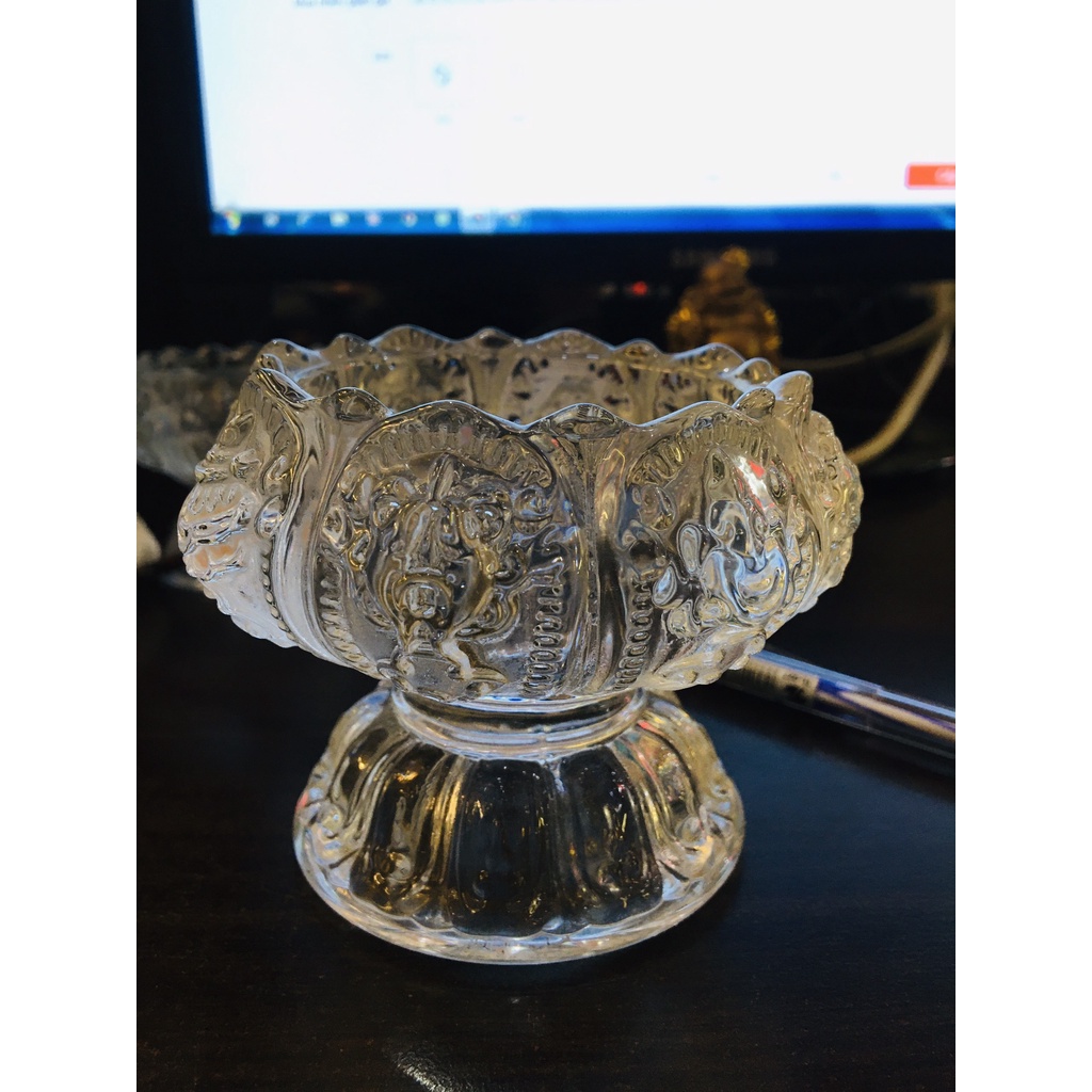 Giá nến thủy tinh bát kiết tường cúng phật