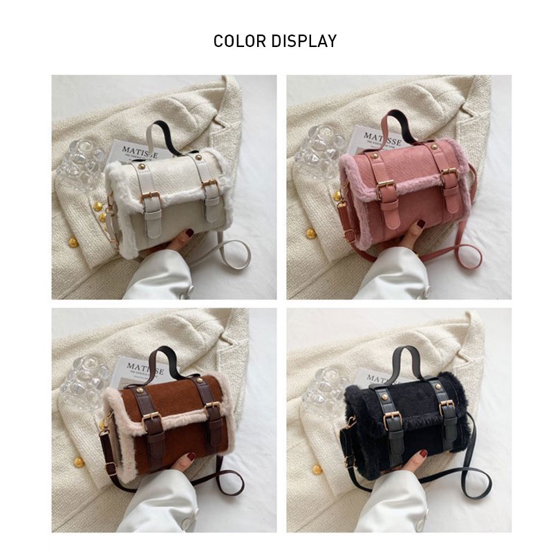 Túi Xách Đeo Chéo Phủ Lông Phong Cách Cổ Điển Thời Trang Xuân Hè 2022