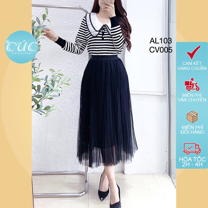 Áo len tăm nữ Cúc Fashion dài tay kiểu hottrend cao cấp dày dặn siêu đẹp vải mềm thun trắng đen nhiều màu cổ 2 lớp AL103