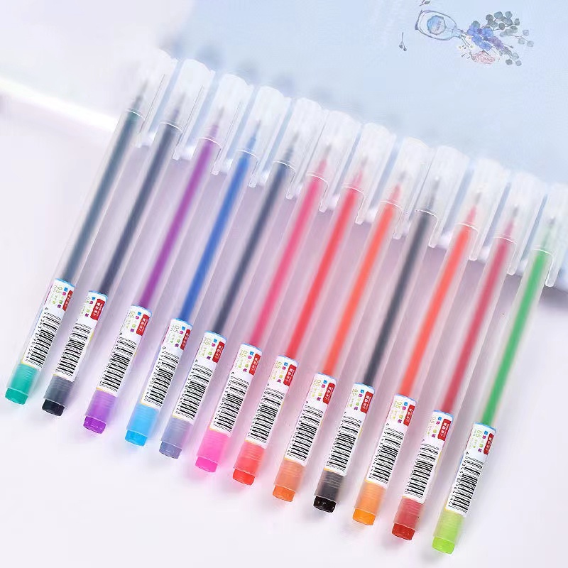 Bút Mực Gel Ngòi 0.5mm 12 Màu Dễ Thương Dành Cho Học Sinh