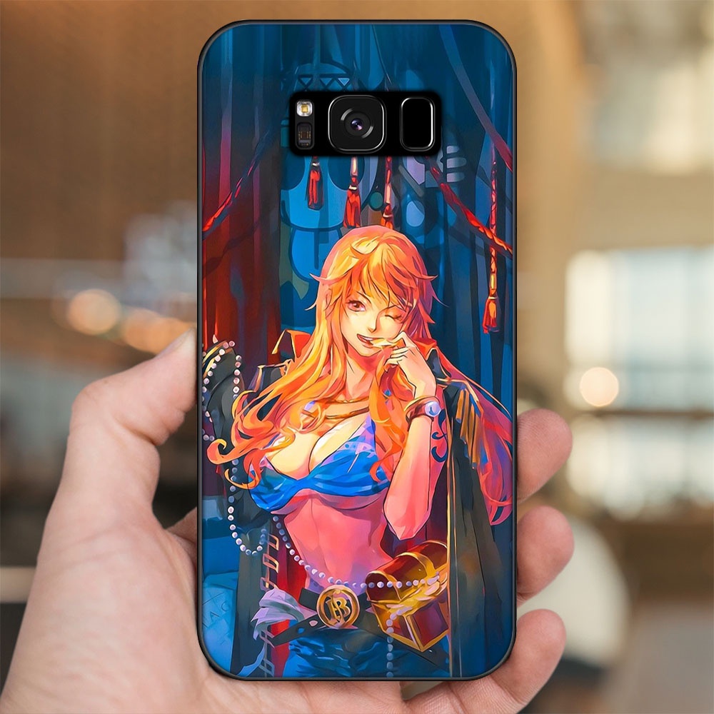 Ốp lưng Samsung S8, S8 Plus viền đen in hình Nami One Piece Đảo Hải Tặc