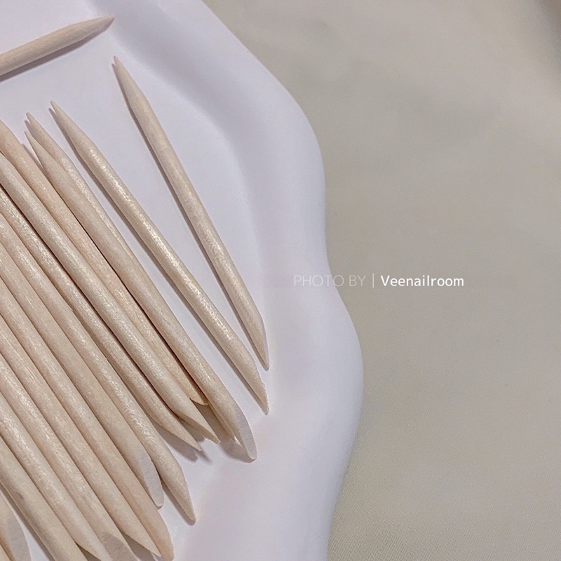 Set 100 que gỗ đẩy da, tháo móng, nail box