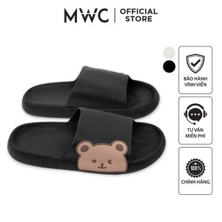 Dép MWC 3475 - Dép Nữ Đế Bánh Mì, Dép Quai Ngang In Hình Gấu Dễ Thương, Dép Cao Su Êm Chân