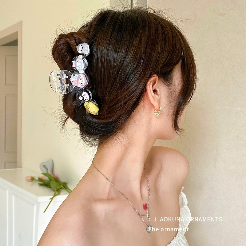 Kulomi Yugui Kẹp Tóc Đuôi Ngựa Trong Suốt Hình Chú Chó Hoạt Hình Ngọt Ngào