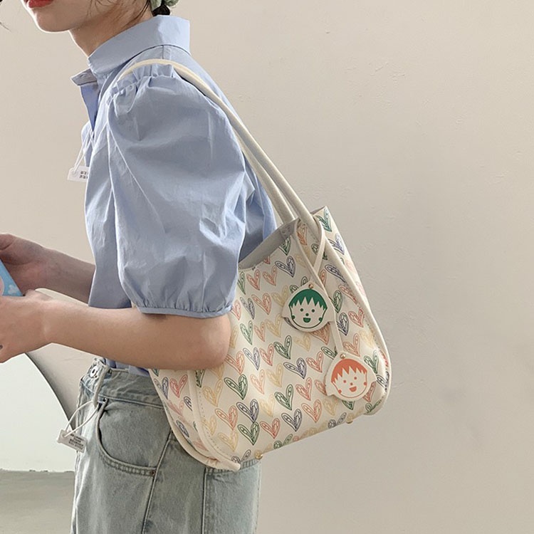 Túi Đeo Vai Sức Chứa Lớn Họa Tiết Hoạt Hình Cho Nữ