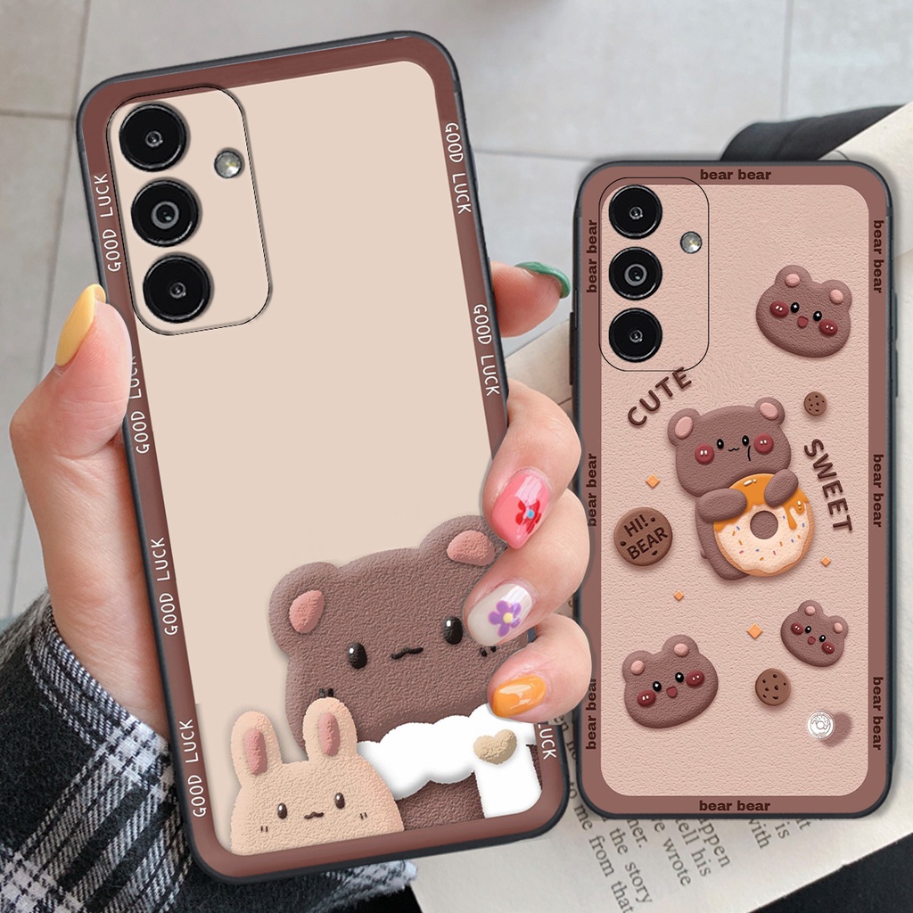 Ốp Samsung A04s bear brick, gấu đáng yêu, dễ thương