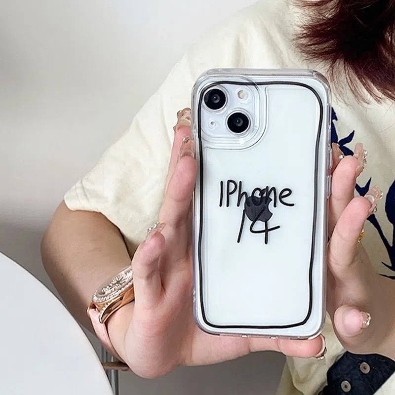 Xiaohongshu New Personalized Transparent Apple 14 Phone Case 13/12Promax Soft XR/Xs Drop-Resistant 7/8Plus QPJU