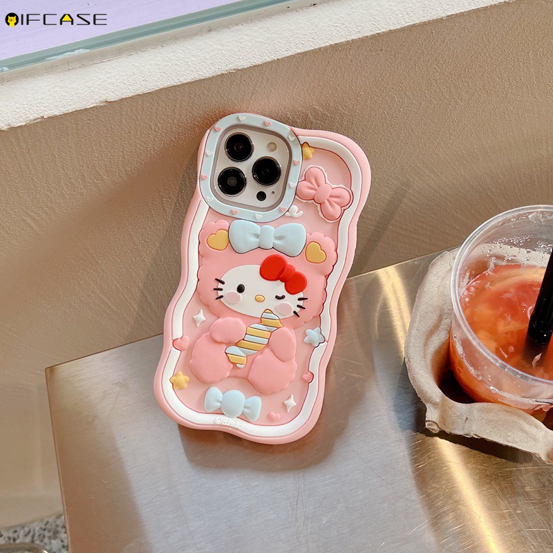 Ốp Điện Thoại Silicone Mềm Chống Sốc In Hình Hello Kitty Cho iPhone 14 Plus 14 13 12 11 Pro Max