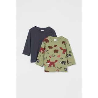 Set 2 áo dài tay động vật HM H&M_hàng chính hãng authentic