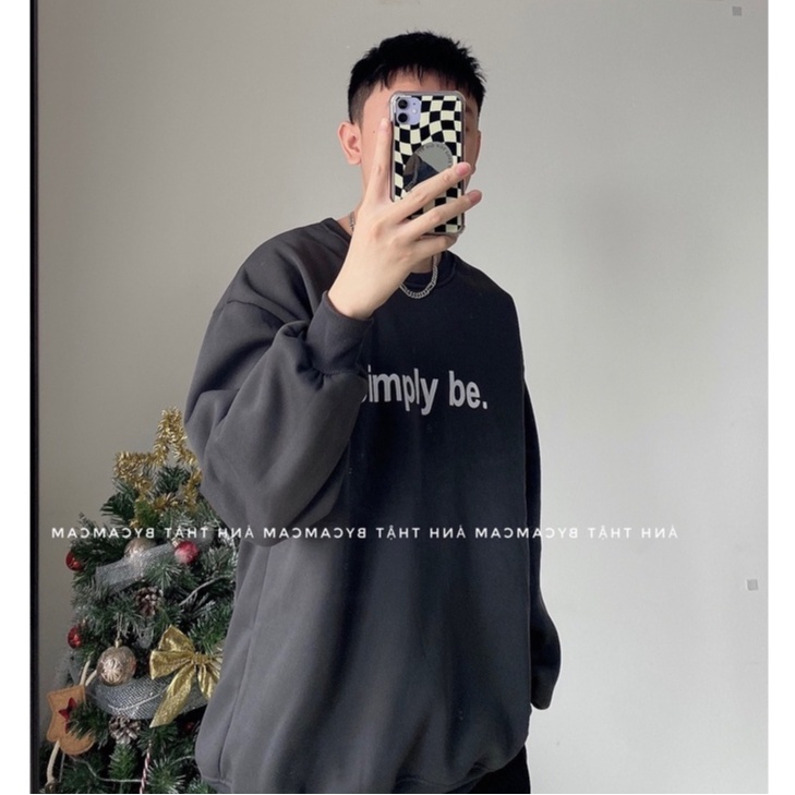 Áo SWEATER SIMPLE.BE, Áo Nỉ Cổ Tròn Dáng Rộng Dày Dặn Hàn Quốc Mặc Tết Nam Nữ 𝘽𝙮.𝘾𝙖𝙢𝙘𝙖𝙢
