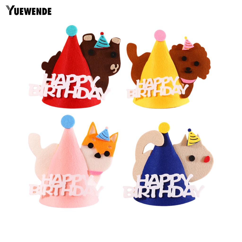 Mũ Đội Hình Mèo Hoạt Hình Ba Chiều Đầy Màu Sắc Quyến Rũ Dành Cho Tiệc Sinh Nhật