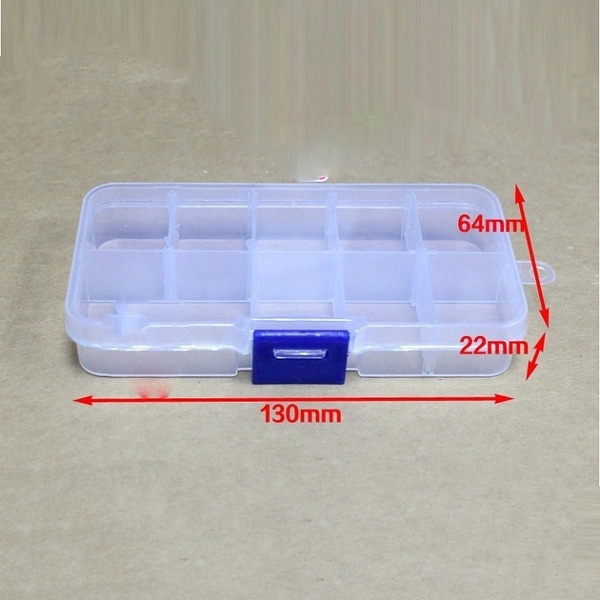 Hộp đựng thuốc linh kiện charm nhiều ngăn, hộp chia ngăn 10 ô, đựng trang sức đồ nail
