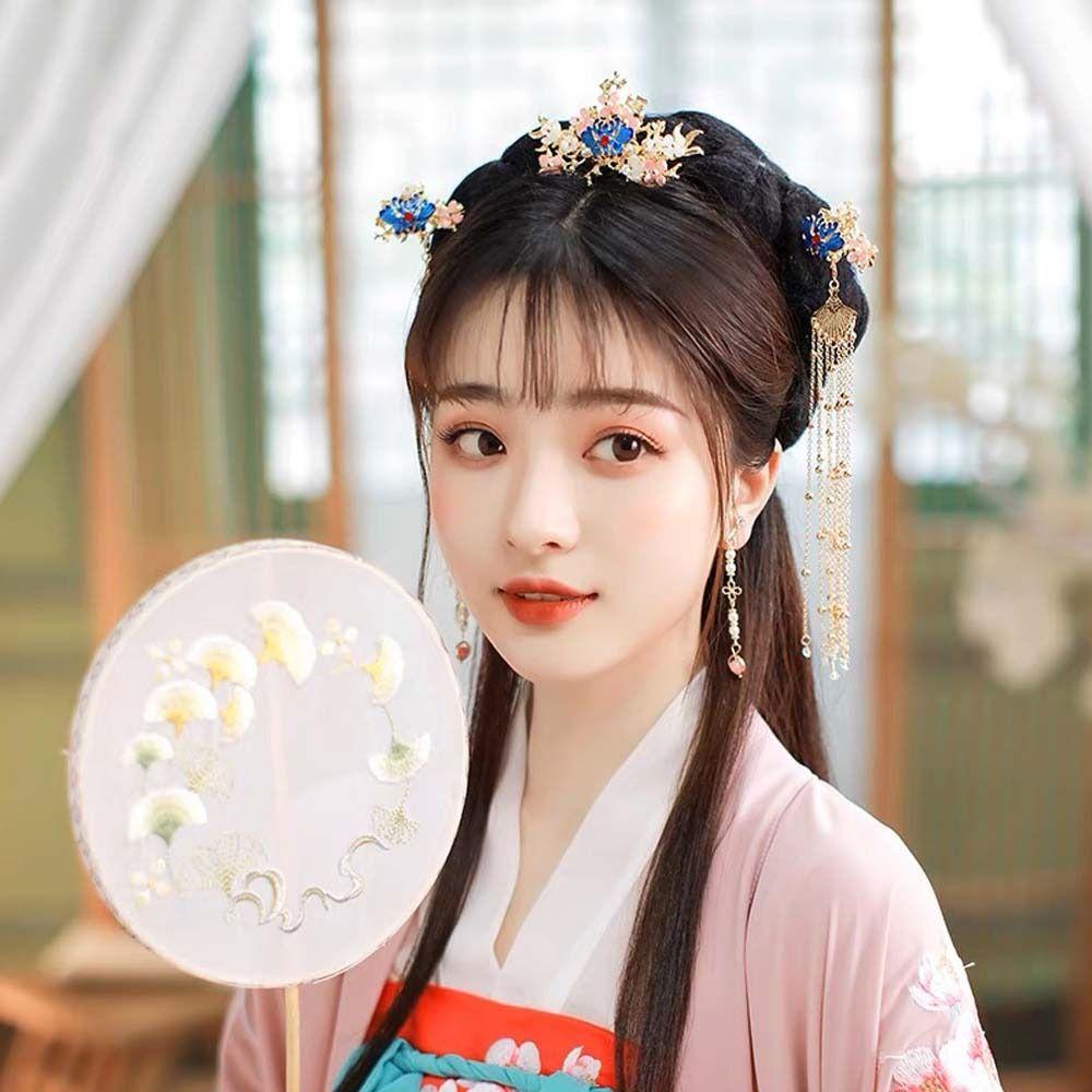 Bộ Trâm Cài Tóc Hình Bướm Bằng Hợp Kim Phong Cách Trung Hoa Cổ Điển Dành Cho Cô Dâu