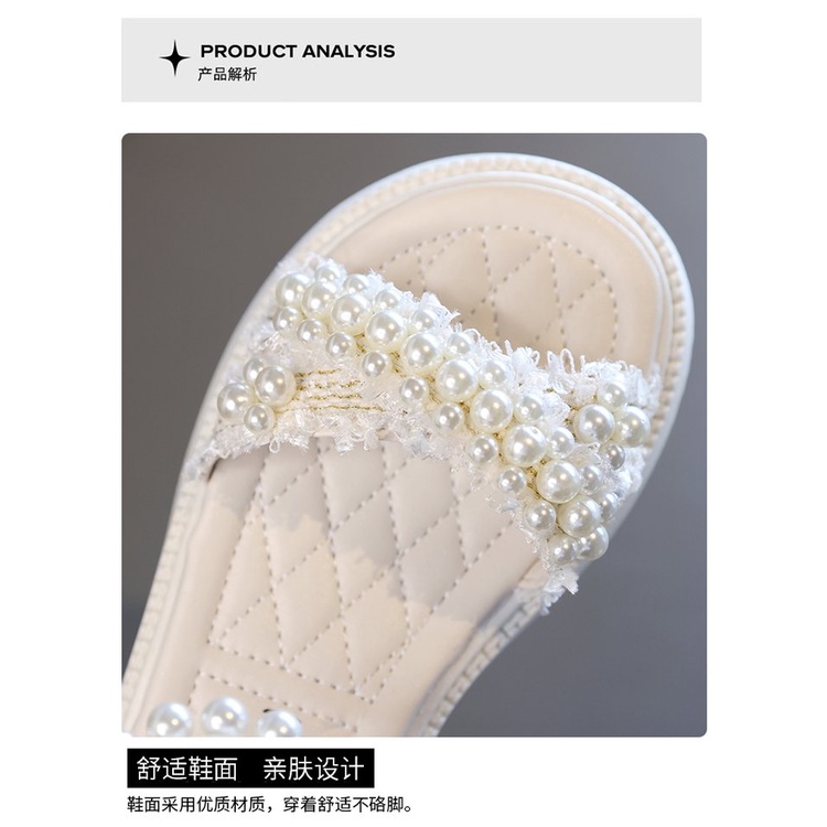 CALOBABYSIÊU KHUYẾN MÃIGiày Sandal Cao Su PU Hở Ngón Cột Dây Thời Trang Xuân Thu 2023 Cho Bé Gái NZ5E