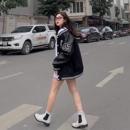 Áo Khoác Bomber Nam Nữ Phối Tay Da - Áo Bomber Bóng Chày NY Chất Đẹp Có Ảnh Thật ❤️❤️❤️