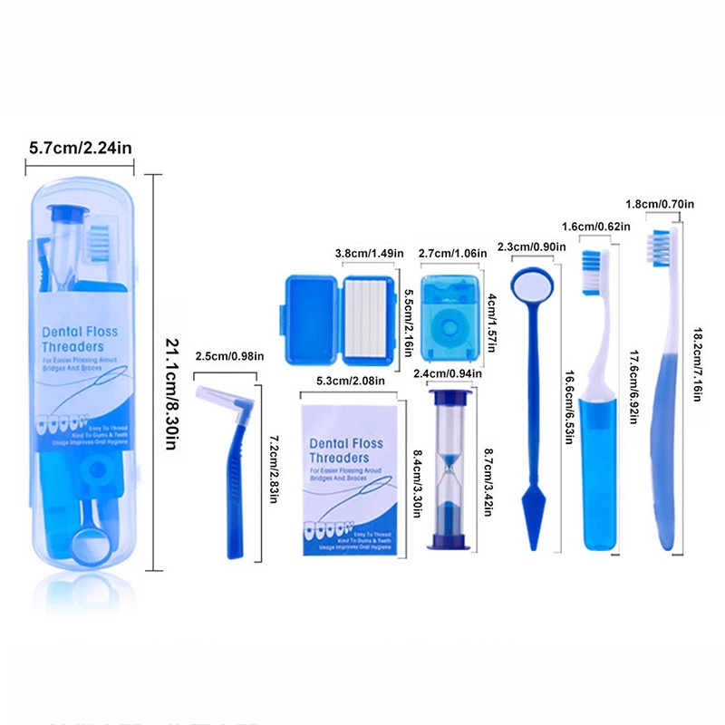Set 8 Dụng Cụ Chăm Sóc Răng Miệng / Bàn Chải Đánh Răng + Sáp Bảo Vệ Răng Miệng