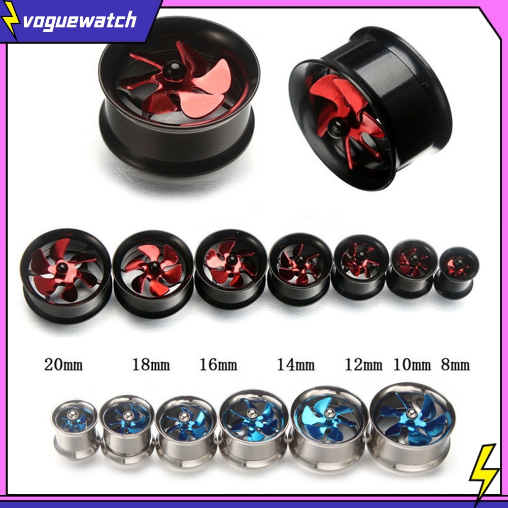 Khuyên nong lỗ tai hình cối xay gió làm từ thép không gỉ 8-20mm bền bỉ tinh xảo thời trang