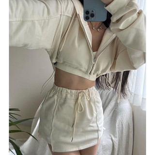 Set 3 món áo khoác zip lửng- Váy - Bra ( Có bán tách set)