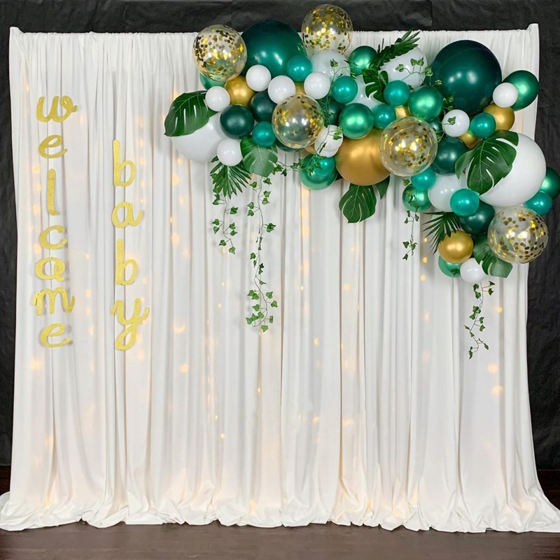 Bong Bóng Hình Chiếc Lá Màu Trắng Vàng Độc Đáo Trang Trí Tiệc Cưới / Sinh Nhật