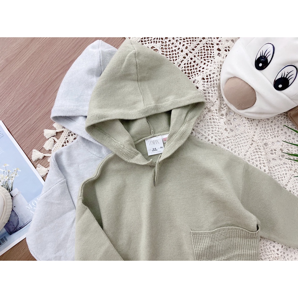 Áo len Zara có mũ tone Pastel cho bé