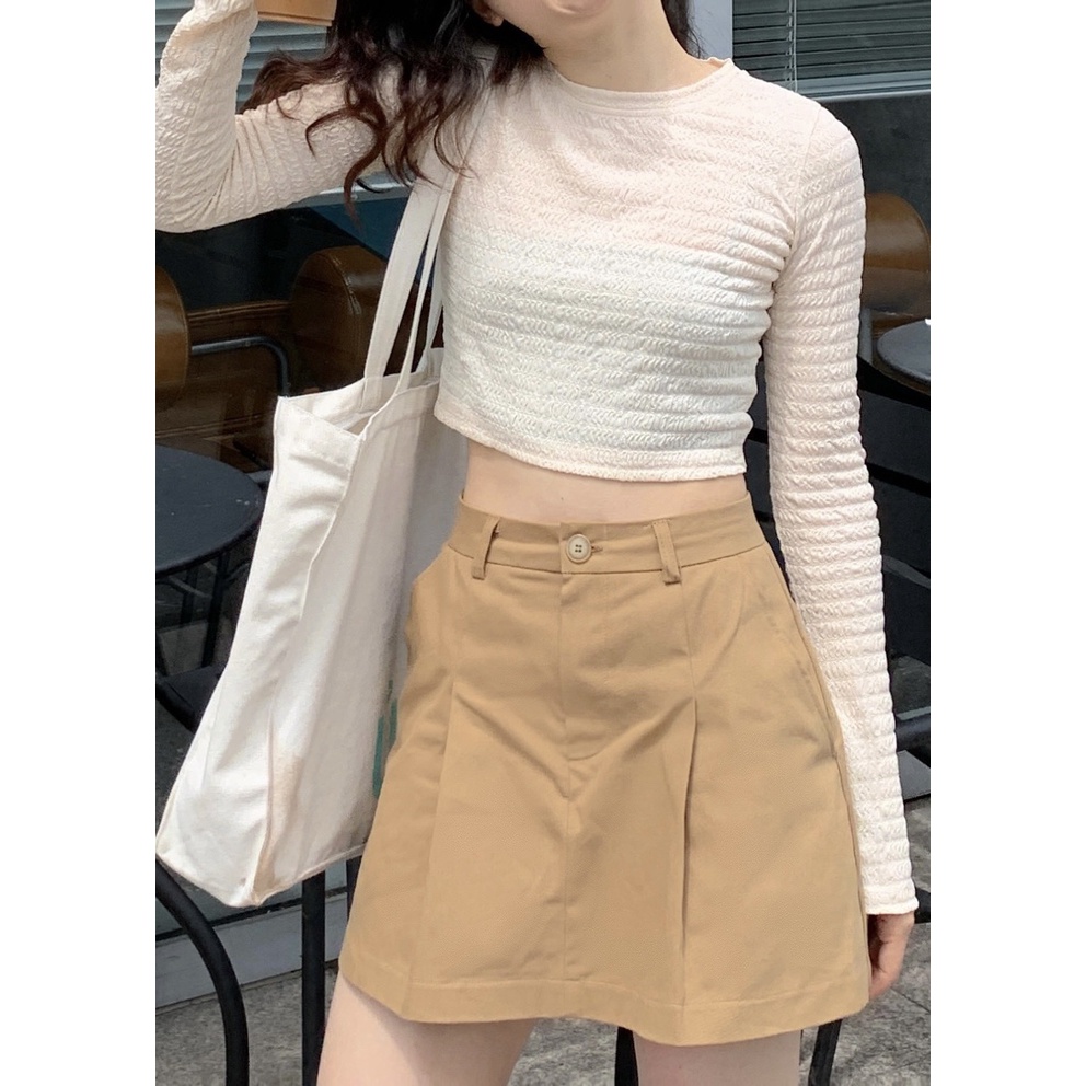 Sibling House - Quần giả chân váy kaki mềm lưng cao xếp li dễ thương MITCHELL SKORT
