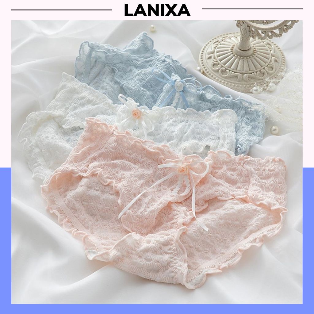 Quần lót nữ ren sexy mềm mại, Quần chíp nữ kháng khuẩn ôm dáng đẹp và gợi cảm LANIXA L2832