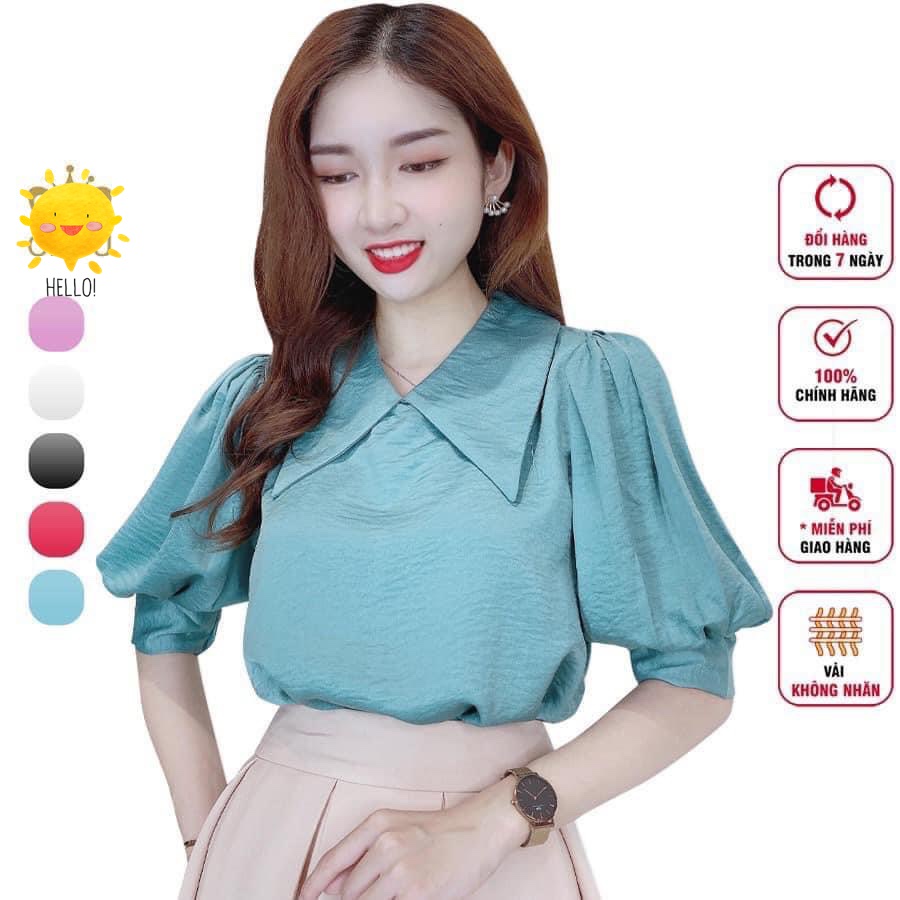 Áo kiểu nữ lụa họa tiết A4162 đủ size 40-90kg ( ảnh thật)