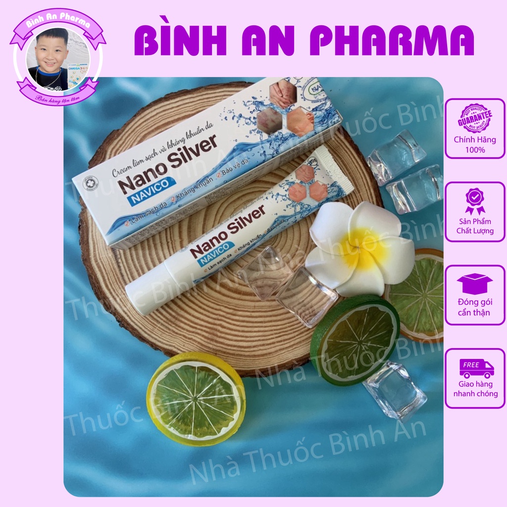 Nano Silver NAVICO- kem bôi da (NANO BẠC) làm sạch da, kích thích tái tạo tế bào da mới (Tuýp 20g)