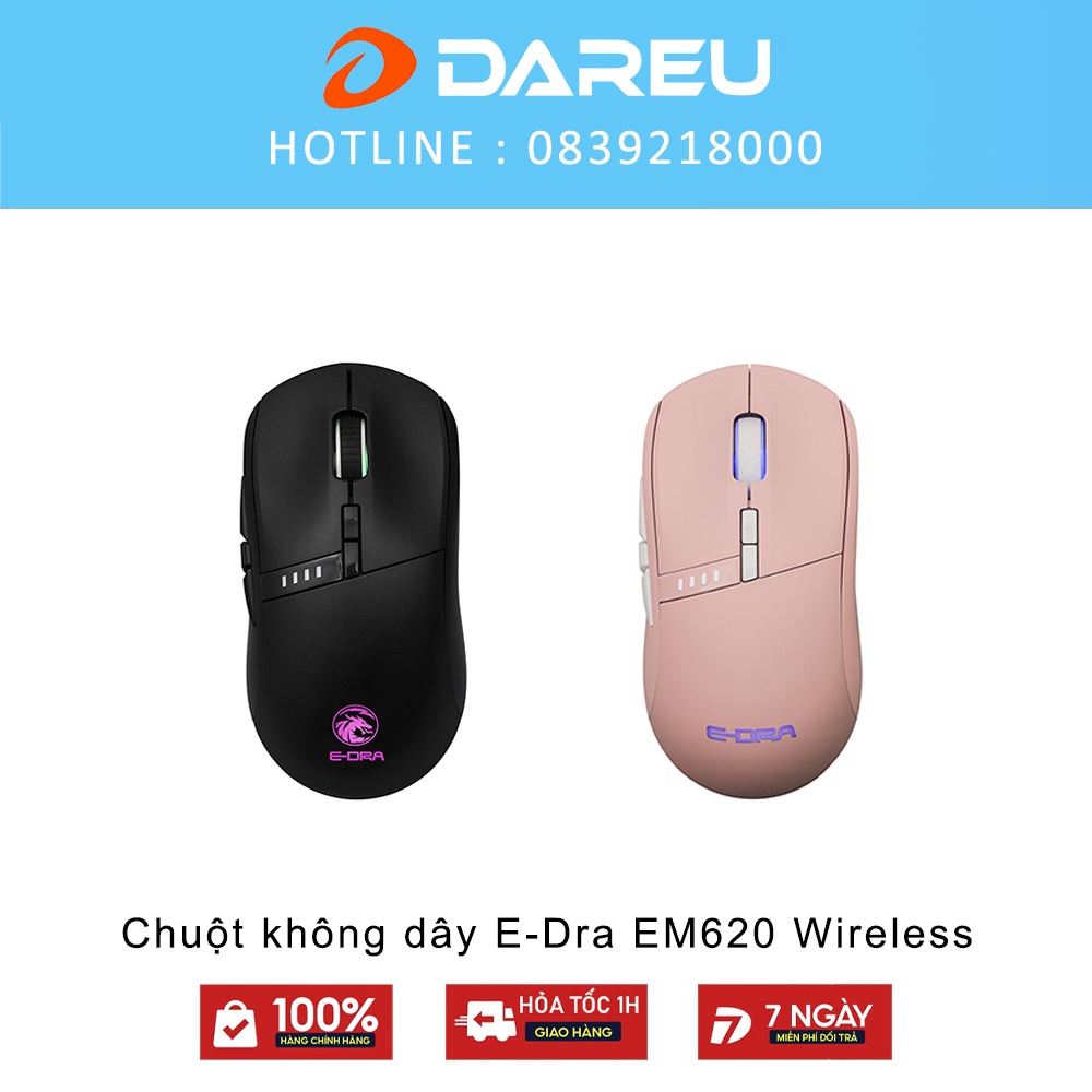 Chuột không dây E-Dra EM620 wireless Type C (USB /RGB/ Đen)