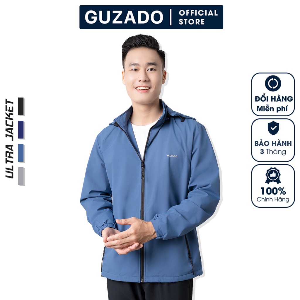 Áo gió nam GUZADO Cao Cấp Chống Nước,Cản Gió,Giữ Ấm Tốt GKG15
