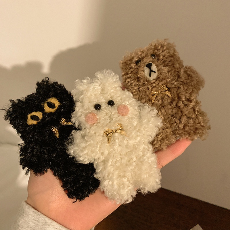 Kẹp Tóc Hình Chú Gấu Hoạt Hình Nhồi Bông Phong Cách Hàn Quốc Xinh Xắn