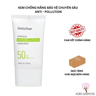 Kem Chống Nắng Bảo Vệ Chuyên Sâu Chống Tác Nhân Ô Nhiễm Innisfree Intensive Anti Pollution SPF50+/PA+ 50ml