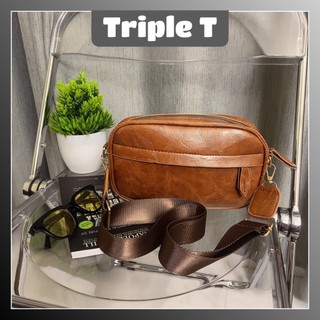 Túi da đeo chéo Triple-T túi đeo chéo nam mini nhỏ gọn chống nước phong cách TC012