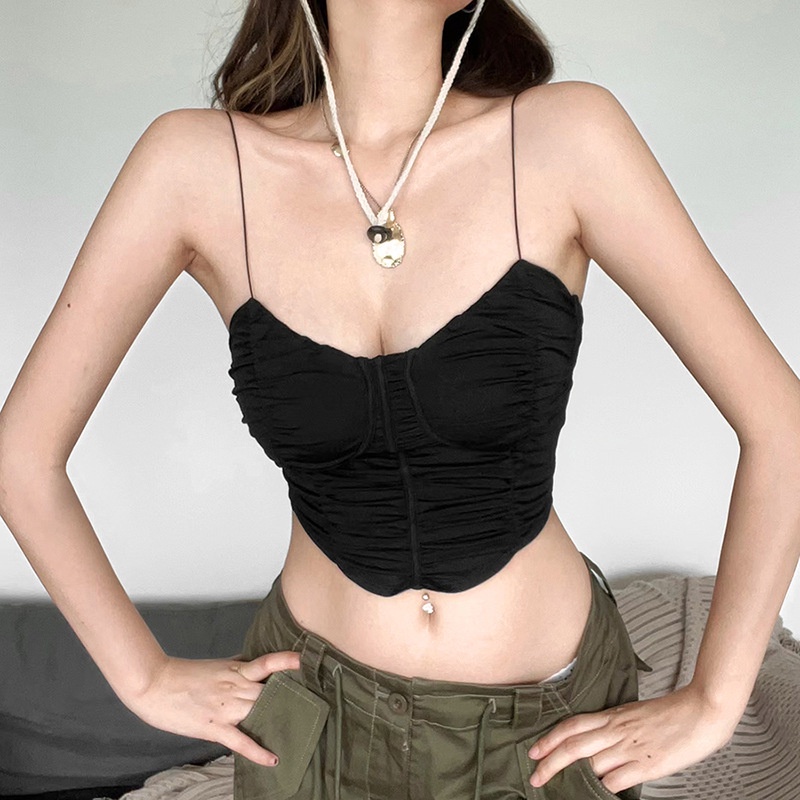 Áo Hai Dây Màu Trơn Dáng Ôm Thời Trang Quyến Rũ Cho Nữ