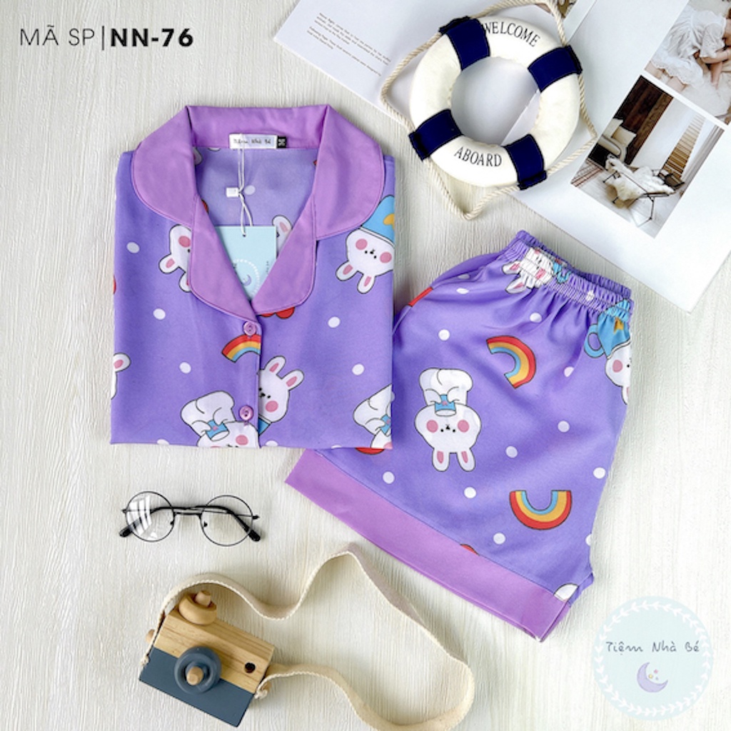 Pijama Lụa TNQN Tiệm Nhà Bé - Thỏ Hoa