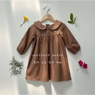 Đầm thô cào bông hoa nhí cho bé gái - Chestnut Dress