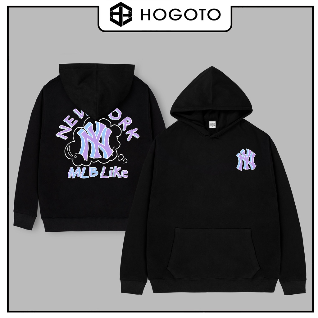 Áo hoodie nỉ bông MLB Li*e Tím Hogoto shop , áo nỉ bông unisex nam nữ