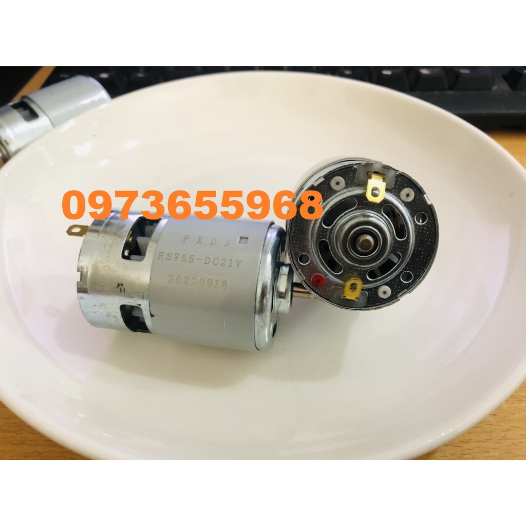 Motor 755 , động cơ 755 - 21v cho máy cắt cỏ dùng pin cam kết dây đồng  100%, chế máy mài, máy cắt, máy khoan -