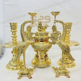Bộ đỉnh đồng thờ cúng cao 37cm,Hàng chính hãng loại 1