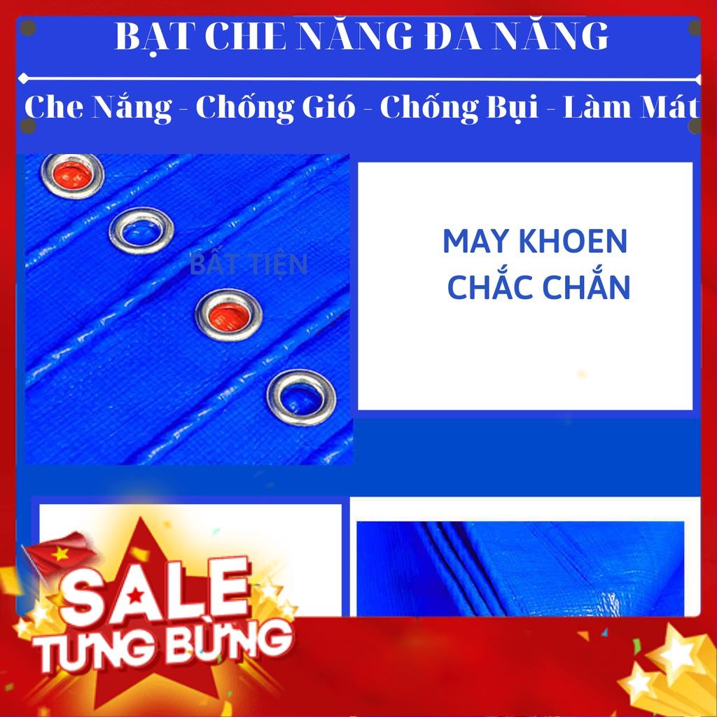 Bạt Che Nắng Mưa Nam Việt  - Kích Thước 2x4 - Màu Xanh Cam - May Viền Đóng Khoen Sẵn - Chống Thấm Nước