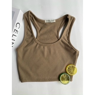 Áo croptop ba lỗ basic dáng ôm chất thun tăm co giãn