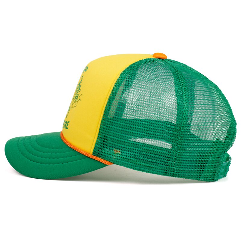 Stranger Things Dustin Hat Retro Mesh Trucker Cap for men and women Yellow Green 85 Know Where Adjustable Cap Gift Halloween TR