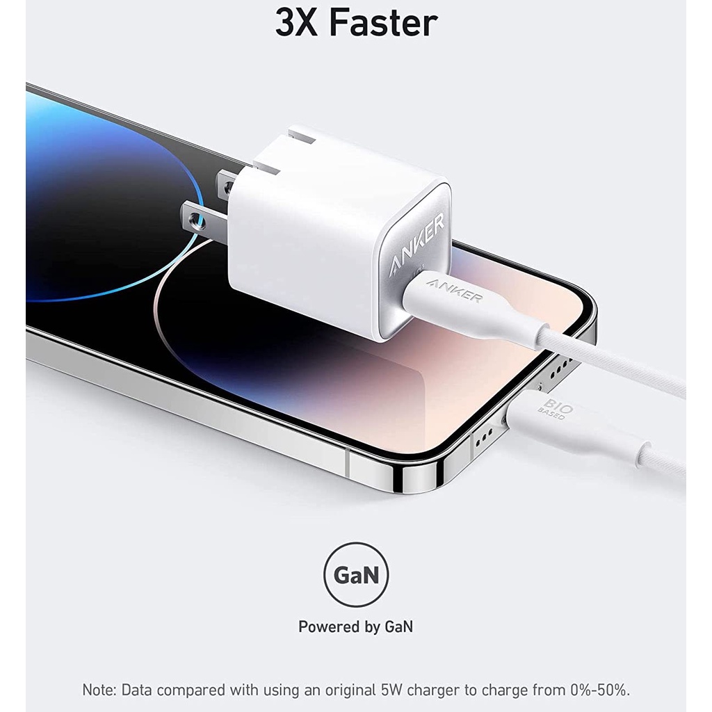 Củ sạc nhanh ANKER 511 Nano 3 GaN 30W PiQ 3.0/ PD/ PPS - Mã hàng A2147, Hàng chính hãng Anker VN