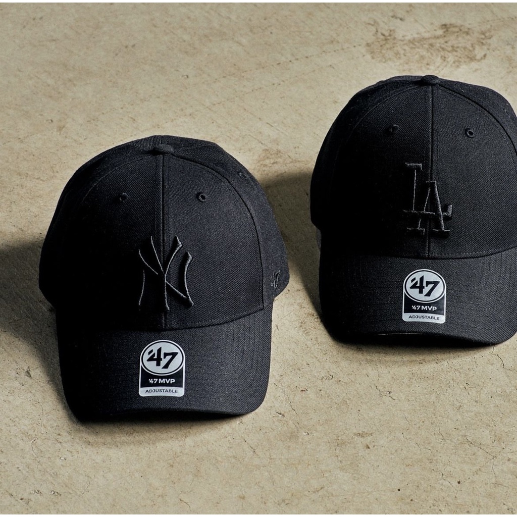 Nón MLB x 47 Brand Mỹ_Logo LA all black