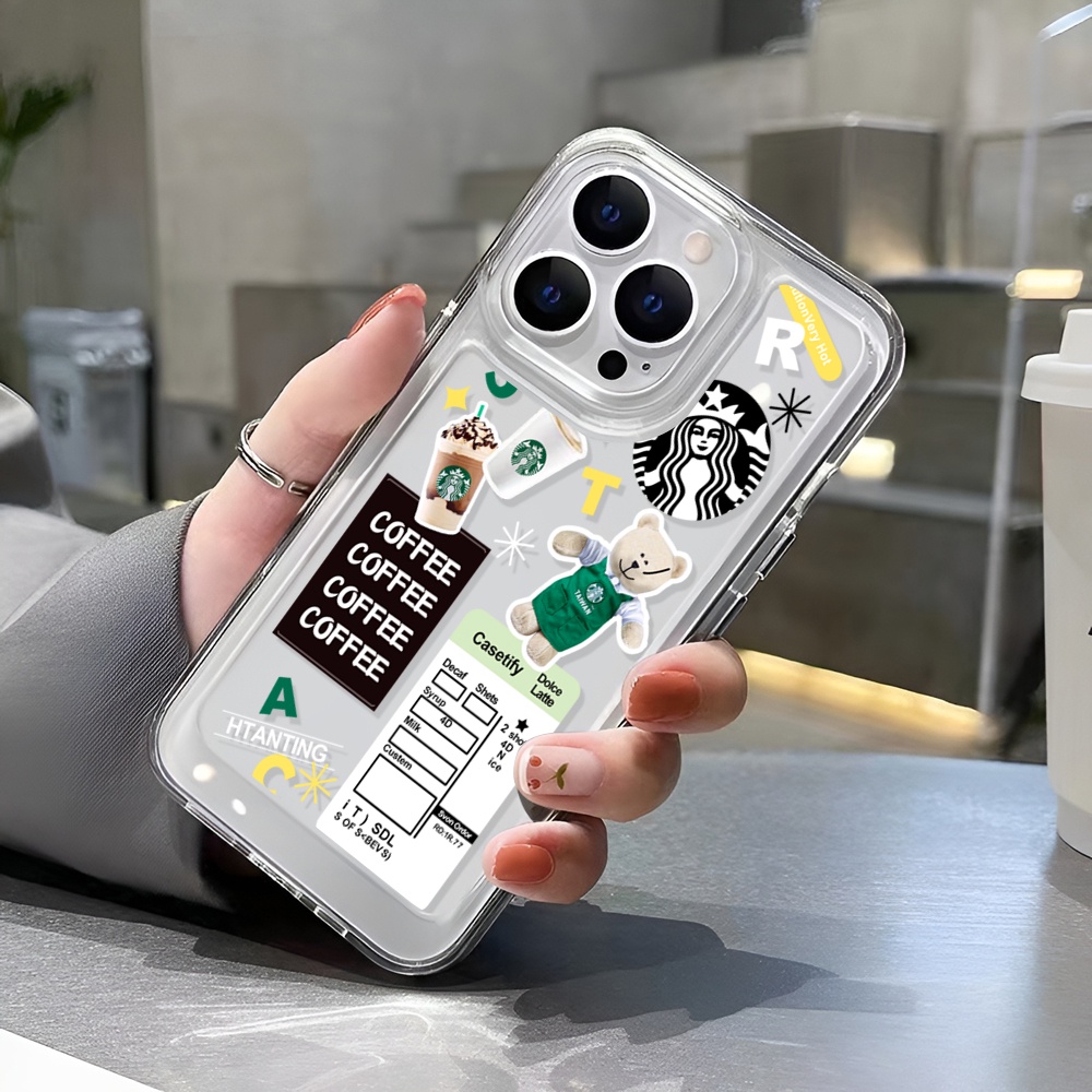 Ốp Điện Thoại Trong Suốt In Hình Cà Phê Cho iphone 14 Pro Max 14 Plus 13 11 12 7Plus X XR XS Max 8 7
