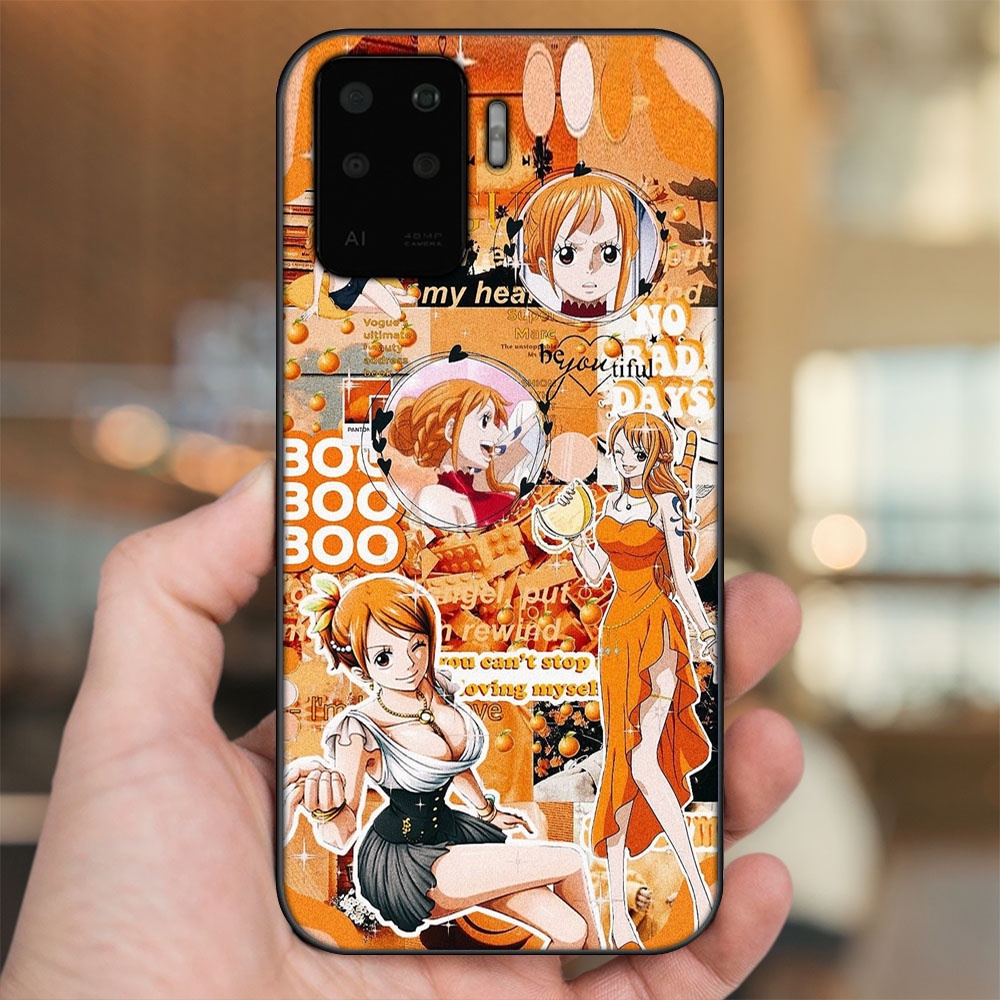 Ốp lưng Oppo A94 viền đen in hình Nami One Piece Đảo Hải Tặc