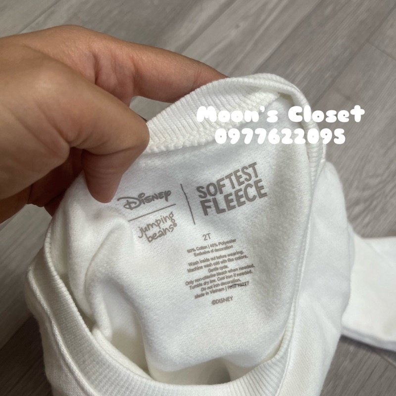 XD- Áo nỉ bông trắng size 12m-5y