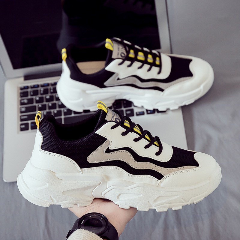 Giày Nam Sneaker Đế Độn Tino Viền Sét Phản Quang Kiểu Dáng Thời Trang