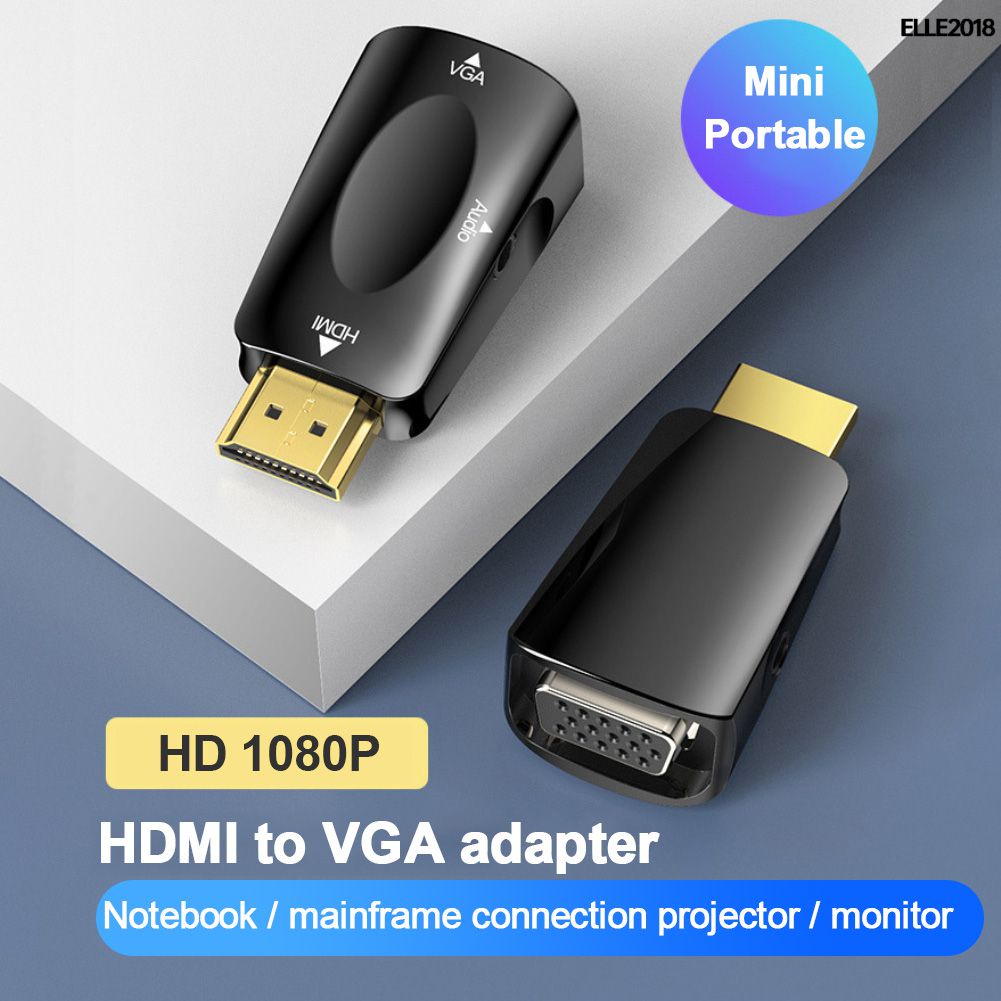 Sẵn Sàng Cổ Hdmi-Tương Thích Để Vga Male To Famale Adapter Chuyển Đổi 3.5 Mm Jack Âm Thanh Hd 1080P dành Cho Máy Tính Laptop Truyền Hình Màn Hình Máy Chiếu Elle